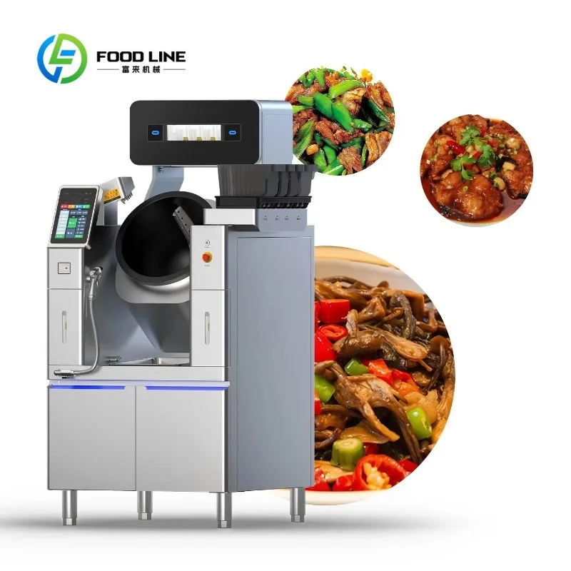 Customized Commercial Automatic Stir Fry Machine Large Capacity Intelligent Cooking Robot For Restaurant Canteen Catering