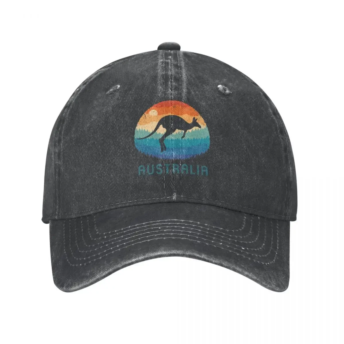 Australia Kangaroo Washed Baseball Cap Bondi Beach Cute Trucker Hat Unisex-Teens Running Casual All Seasons Travel Snapback Cap