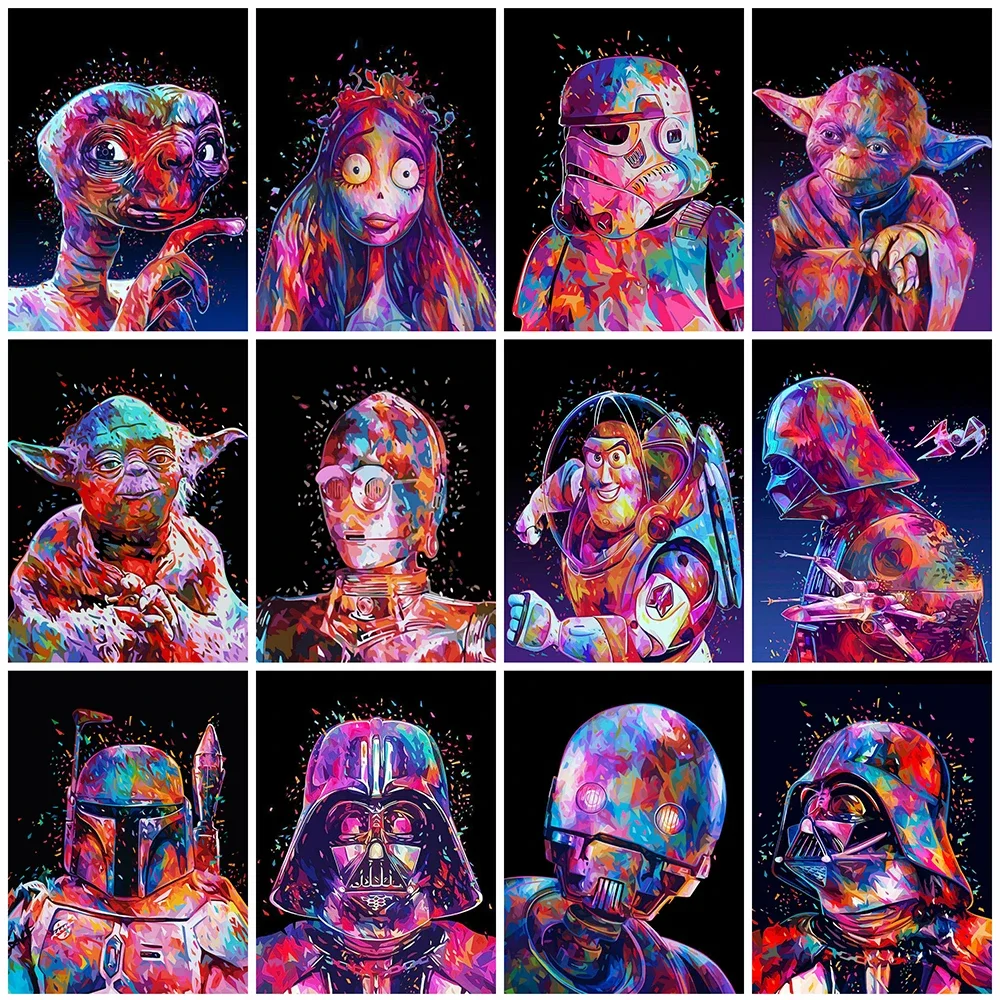 

Disney Paint By Number Buzz Lightyear Coloring Picture Warrior Cartoon Oil Painting Handpainted Gift