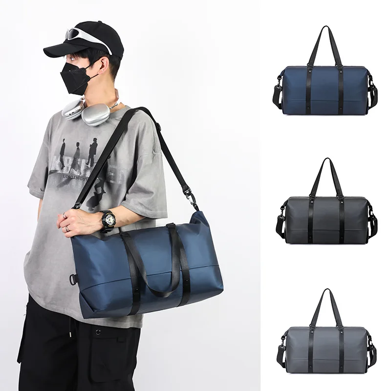 New solid color simple fashion yoga fitness bag new dry-wet separation travel bag go out large-capacity luggage bag.
