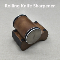 2025 New Design Rolling Knife Sharpener 4 Angle 12/15/18/20 Wooden Base Magnetic Suction Knives Sharpeners Tool Diamond Stone