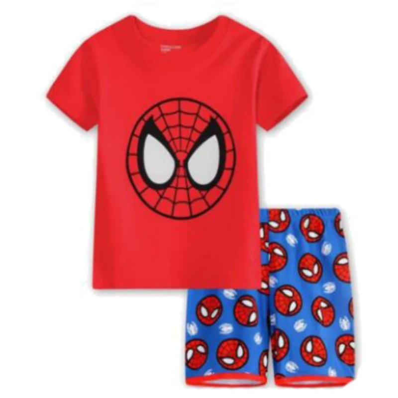 New Summer Boys Nighty Cartoon Nightgown Costume Boys Cute Set Baby Toddler Short Sleeve Pajamas Sets Home Wear