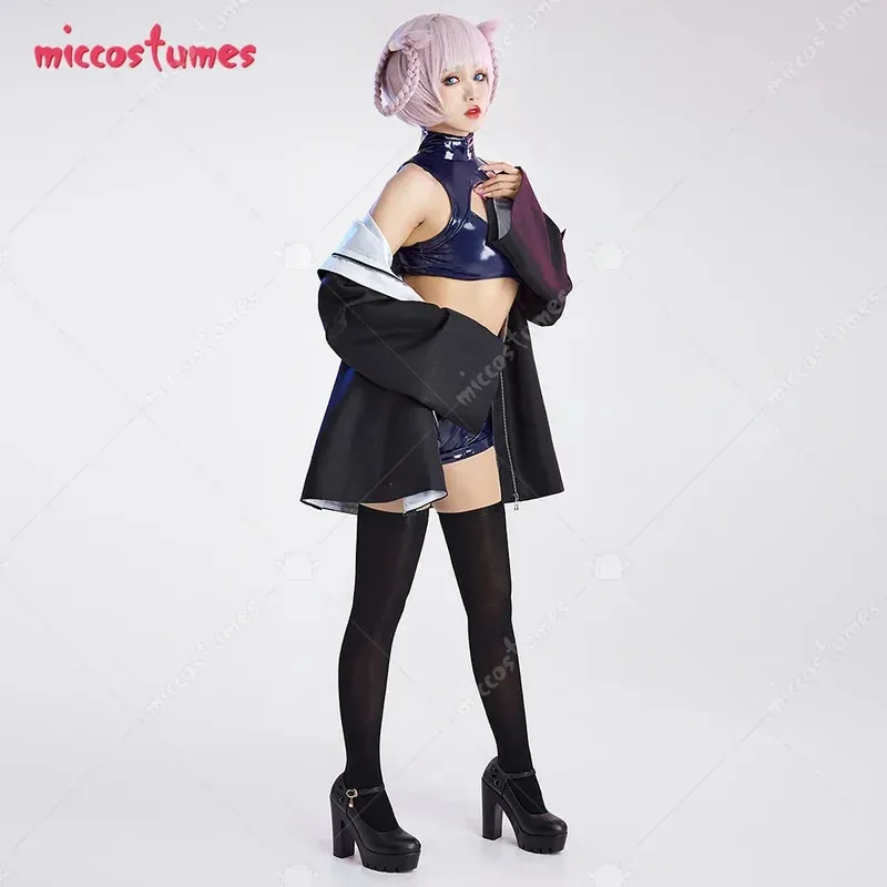 

Women's Nazuna Cosplay Costume Cutout Crop Top Shorts with Coat and Socksv;2,r'6;t.
