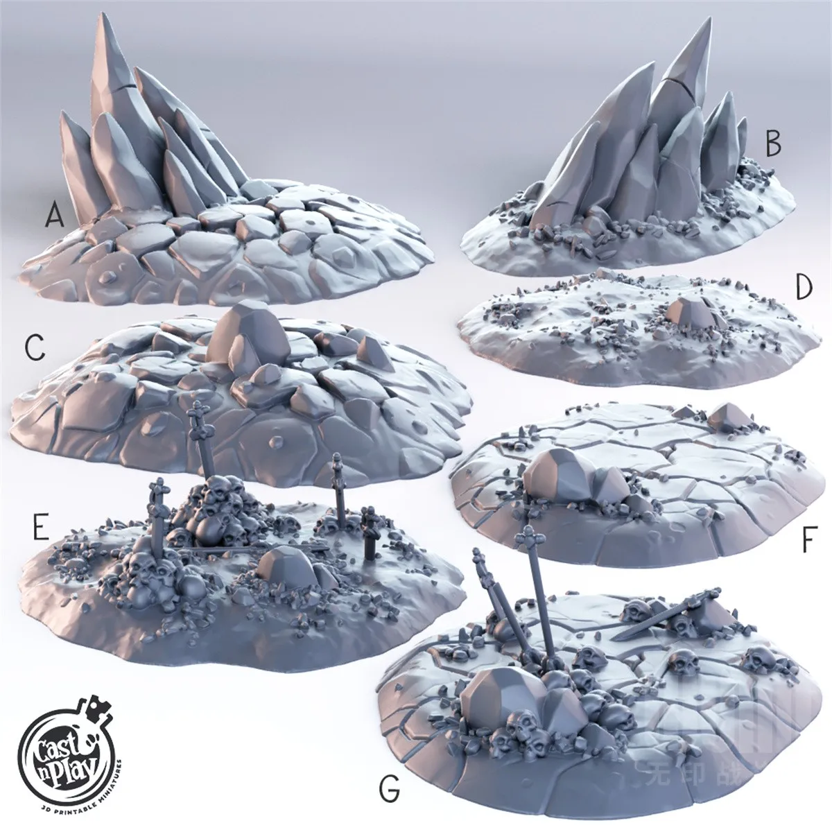 Miniatura Landform Hell & Dark Region Cave Vampire Castle Undead laberinto DND Terrain Prop Model