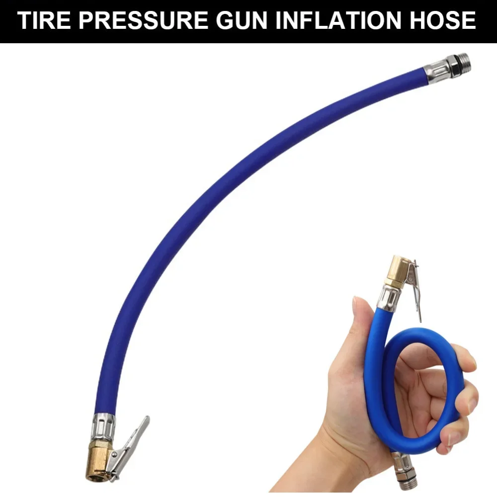 Car Tire Inflator Hose Portable Tire Inflation Extension Tube Flexible Tyre Air Compressor Pipe Thread Nozzle for Car Automobile
