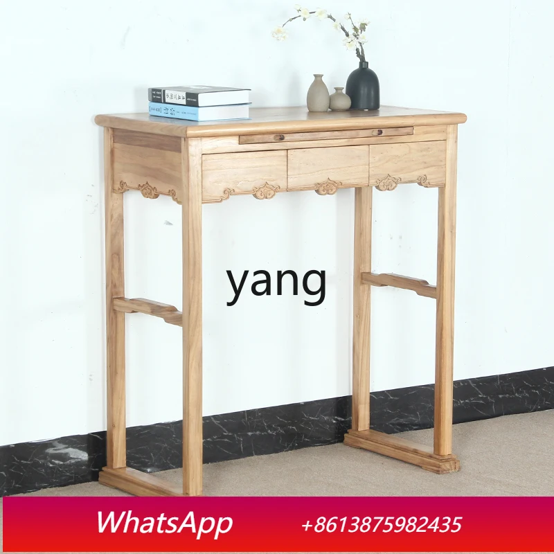 CX  Chinese Buddha Worship Living Room Home God of Wealth Incense Burner Table Old Elm Wood Solid Wood Worship Table Customized