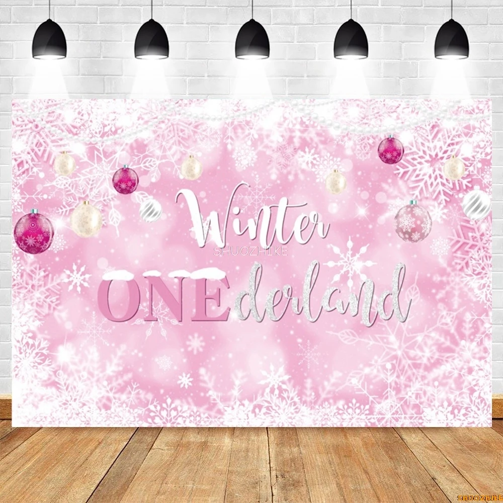 Зимний детский фон для дня рождения, снежинка для девочек и мальчиков, детский душ, фон для фотосъемки, декор, баннер, реквизит для фотостудии