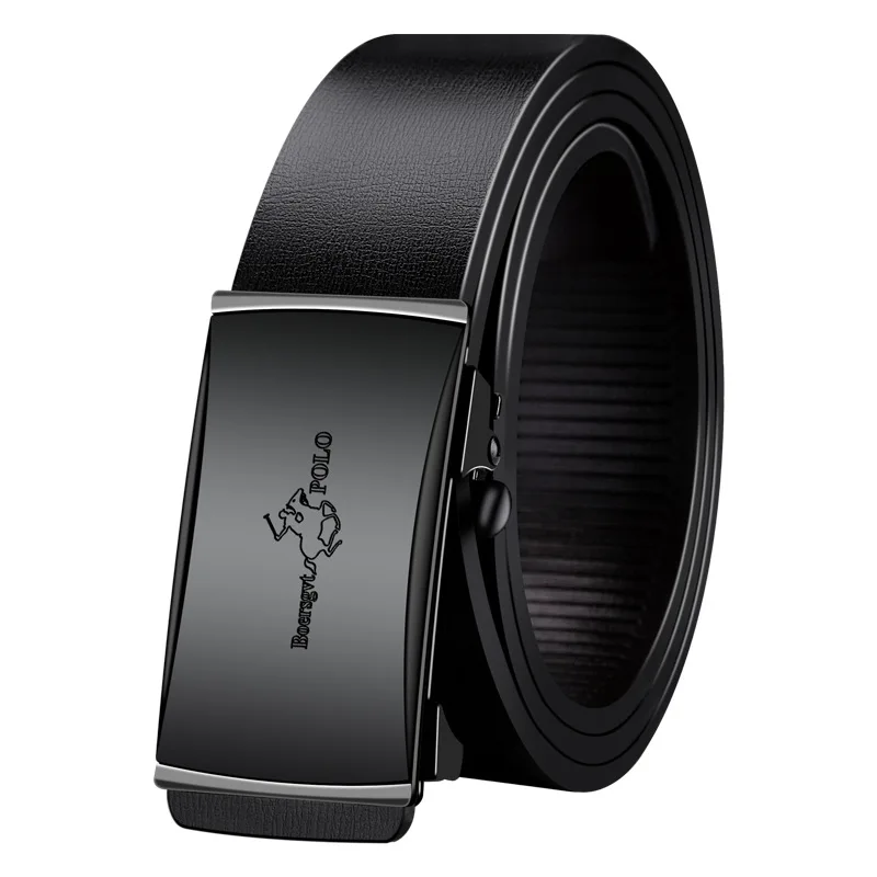 ​ ​ Мужской ремень из натуральной яловой кожи — беззубый дизайн с автоматической пряжкой, деловой повседневный универсальный пояс для стильного ношения ​