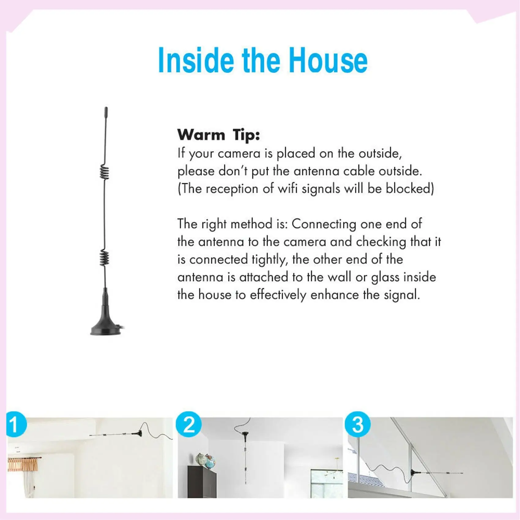 

B24B 2X 7Dbi 2.4G/5G/5.8G Wifi Antenna Booster Aerial Extension Cable Wireless For IP Cam