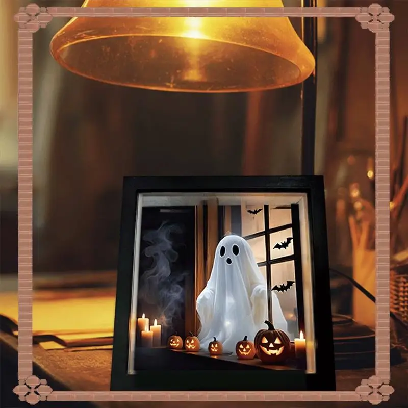 24-Hour Delivery Painting Night Light Ghost Emerging From Window Night Lamp For Halloween Home Decor Soft Eerie Glow