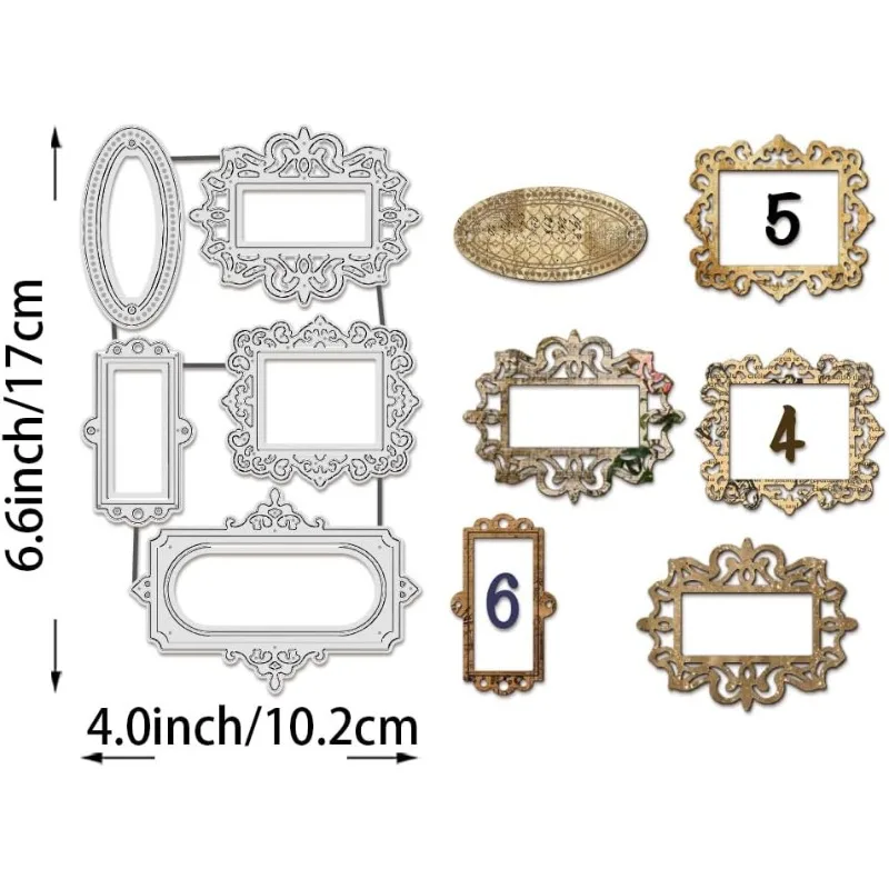 Carbon Steel Die Cuts Number Tags Label Frame Cutting Cutting Dies Stencils for DIY Scrapbooking Photo Album Decorative