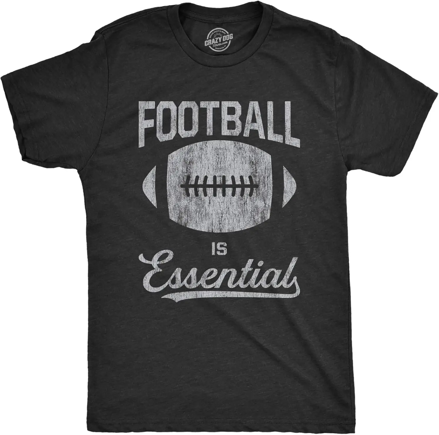 Mens Football Is Essential Tshirt Funny Sports Big Game Sunday Novelty Graphic Tee