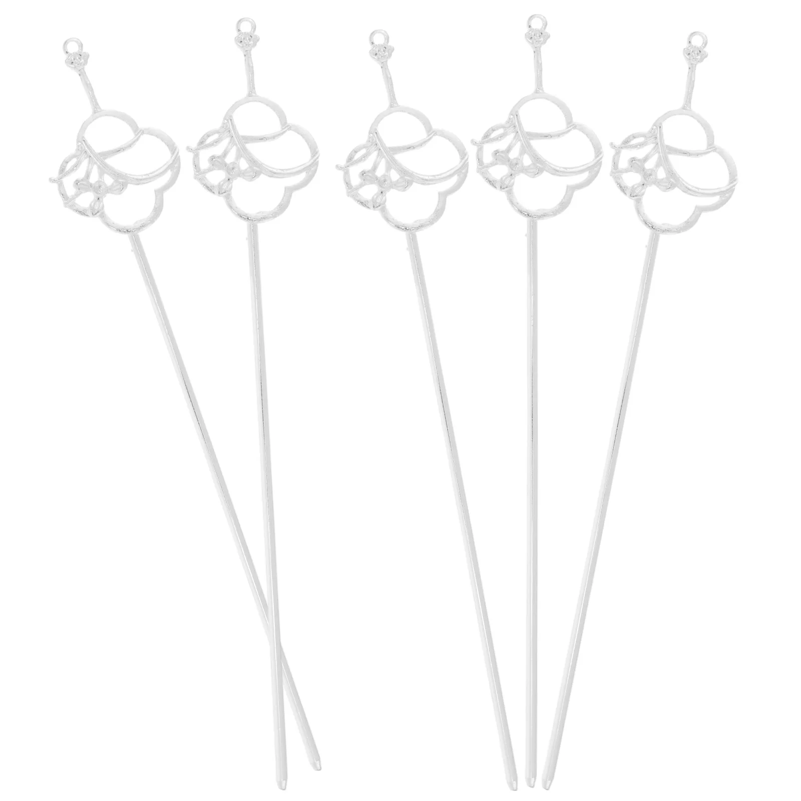 

5pcs Retro Hairpin Vintage Hair Clips Wedding Pins for Girls Bride Silver Ancient Style Hair Stick Accessories