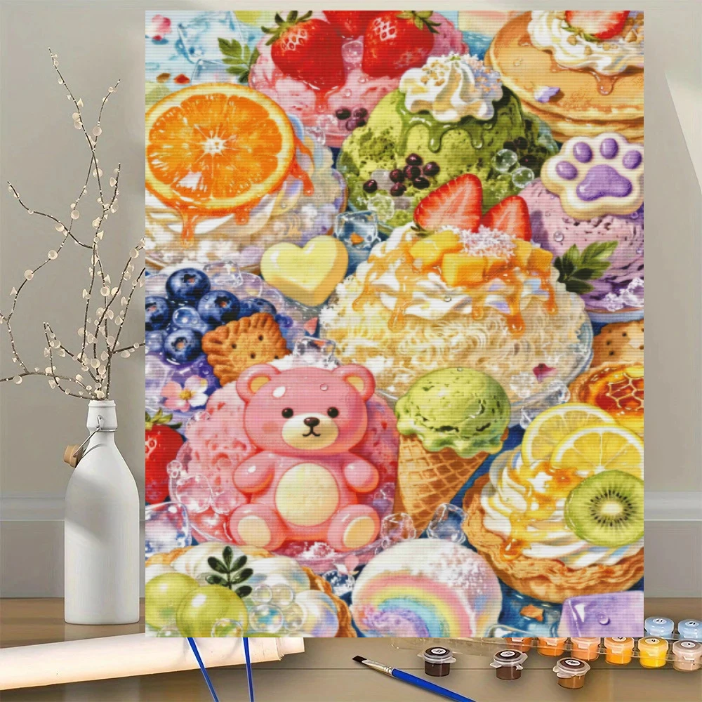 Acrylic Paint By Numbers Pastoral Picnic  Oil Painting Package Art Picture For Bedroom Wall Adults Hand Painted Unique Gift