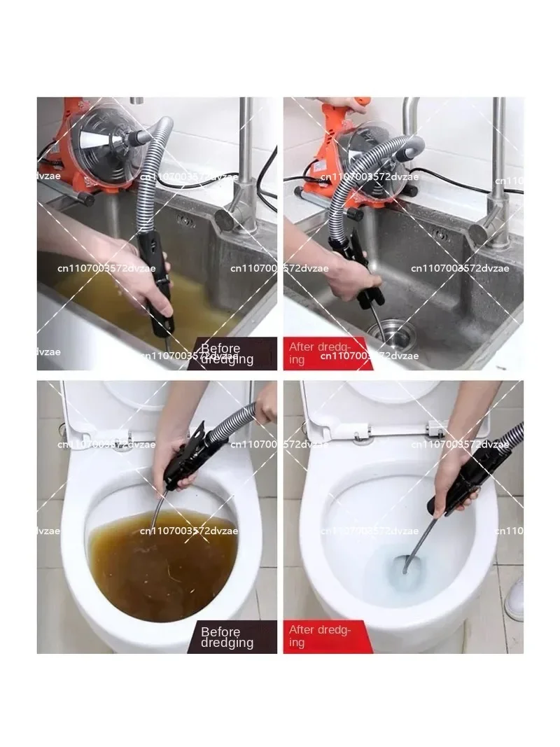 Electric Drain Cleaner Machine 220V 120W for Home Use Sewer Pipe Dredging Toilet Kitchen Tool 19-28MM 1500RPM