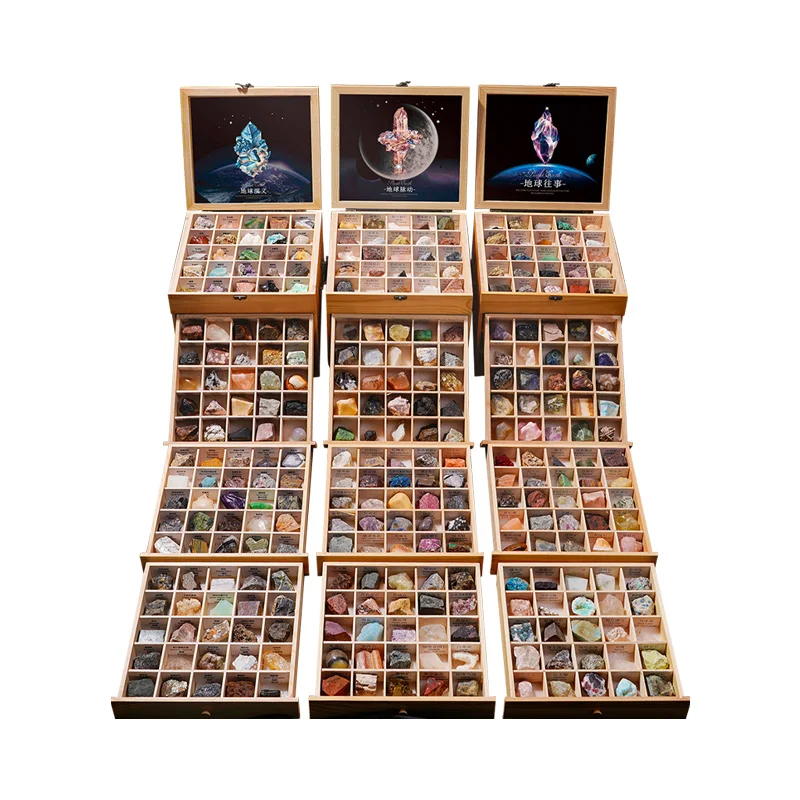 

Crystal rough stone specimen set, stone agate stone ornament