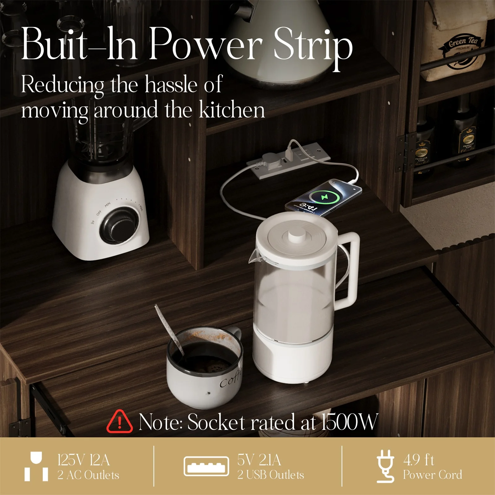 خزانة مخدد للمرأة الحامل خزانة حديثة لمنتصف القرن 70 بوصة خزانة تخزين طويلة مع أرفف قابلة للتعديل للأبواب، أثاث خزانة #4