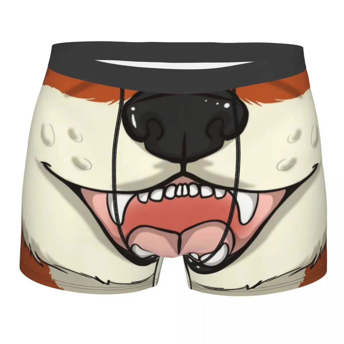 

Male Cool Fox Cartoon Pattern Underwear Animal Print Boxer Briefs Breathable Shorts Panties Underpants