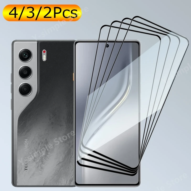 

Full Cover Screen Glass For Tecno Camon 40 Tempered Glass Front Protector 9H Clear Anti-Scratch 4/3/2PCS