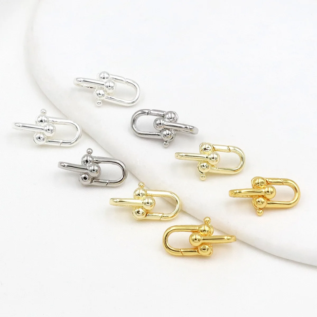 1 قطعة النحاس U شكل مشبك موصلات ل قلادة سوار صنع اليدوية نهاية الربيع المشابك DIY بها بنفسك مجوهرات اكسسوارات #4