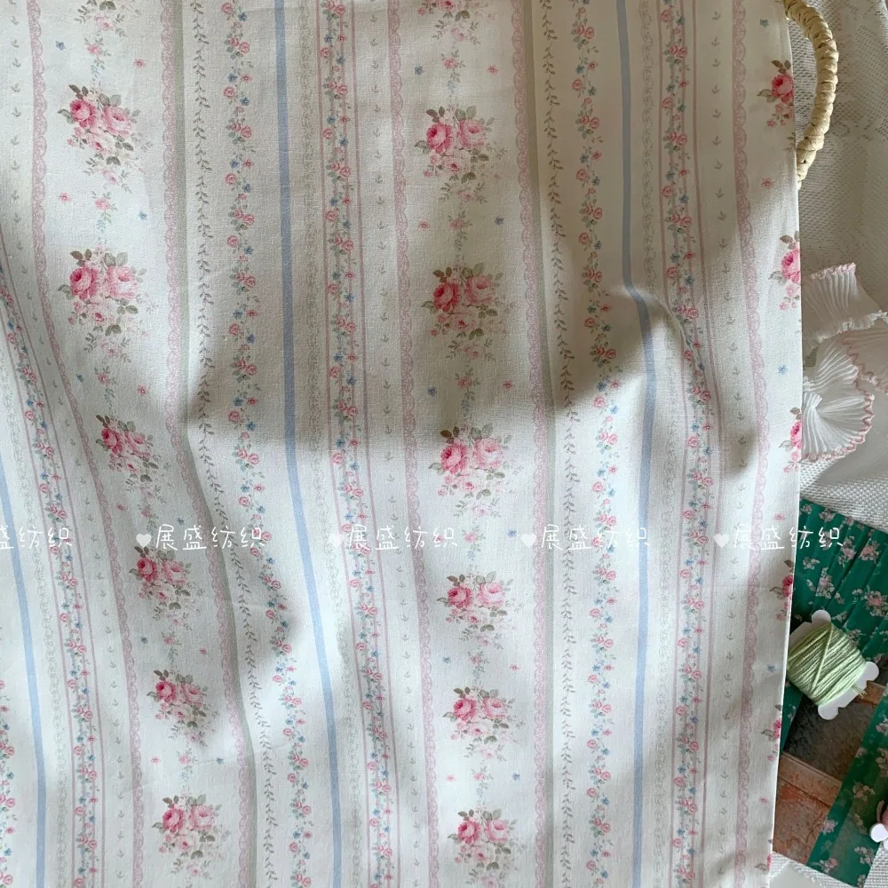 140x50cm Cotton Printed Fabric Floral Pattern DIY Material for Kids Bags Pajamas Dresses INS Style Sewing Cloth view 6