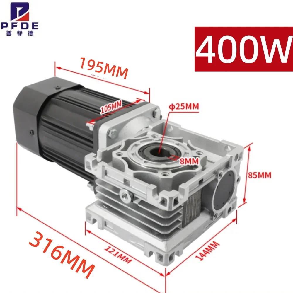 400w AC Variable Speed Deceleration Motor+Turbine Worm Gearbox NMRV050 with Speed Controller CW CCW Output Hole 25mm AC220V