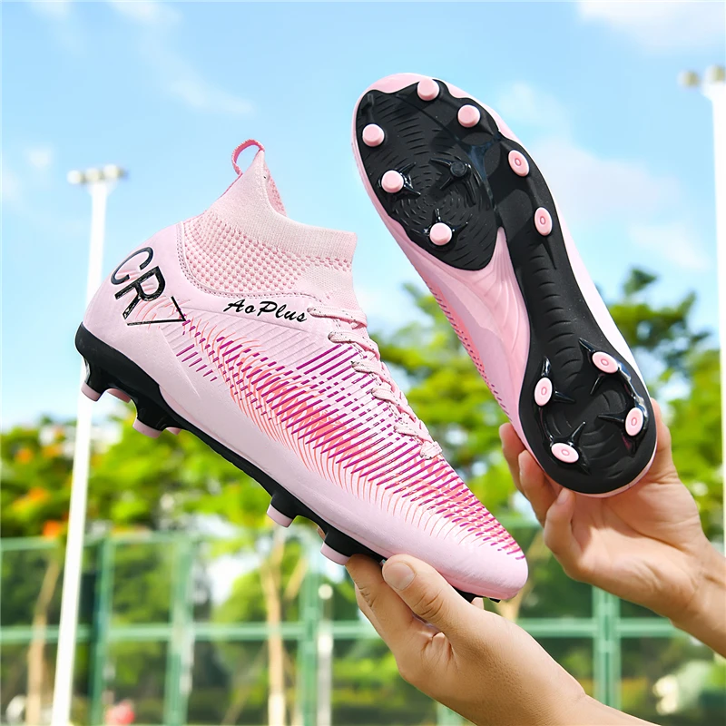 

New Men Soccer Shoes Adult Non Slip Boys Sport Training Cleats Breathable Match Long Spikes Football Boots Outdoor Comfortable