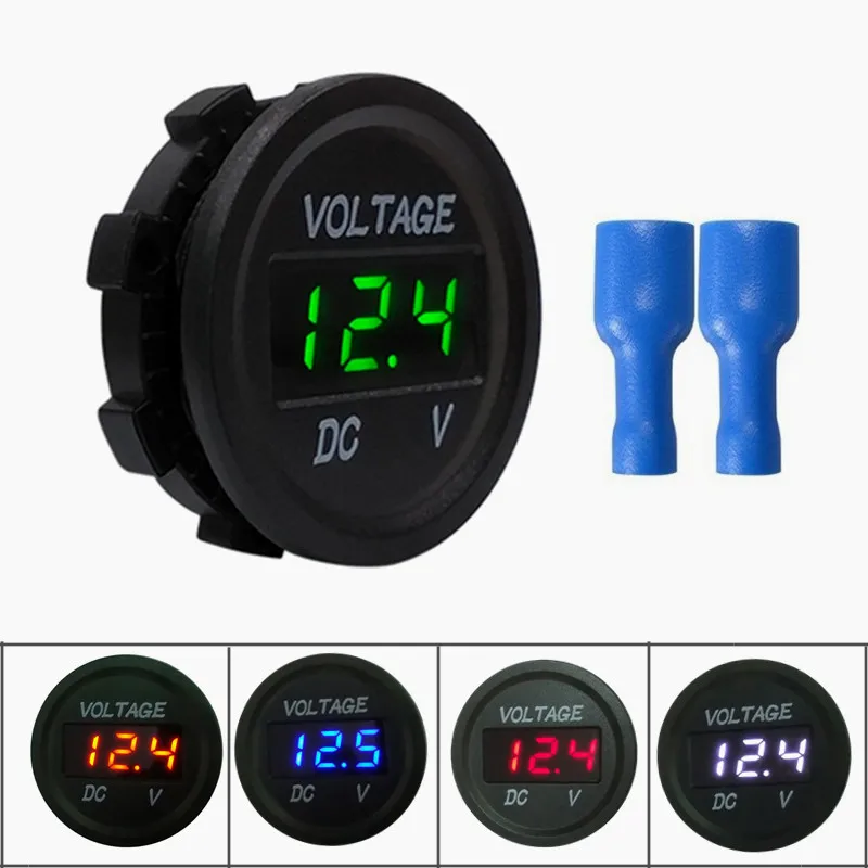 DC 5V-48V Digital Voltage Meter Car Motorcycle Voltmeter Voltage Tester for Car Auto Motorcycle ATV Boat 12V 24V 36V Waterproof