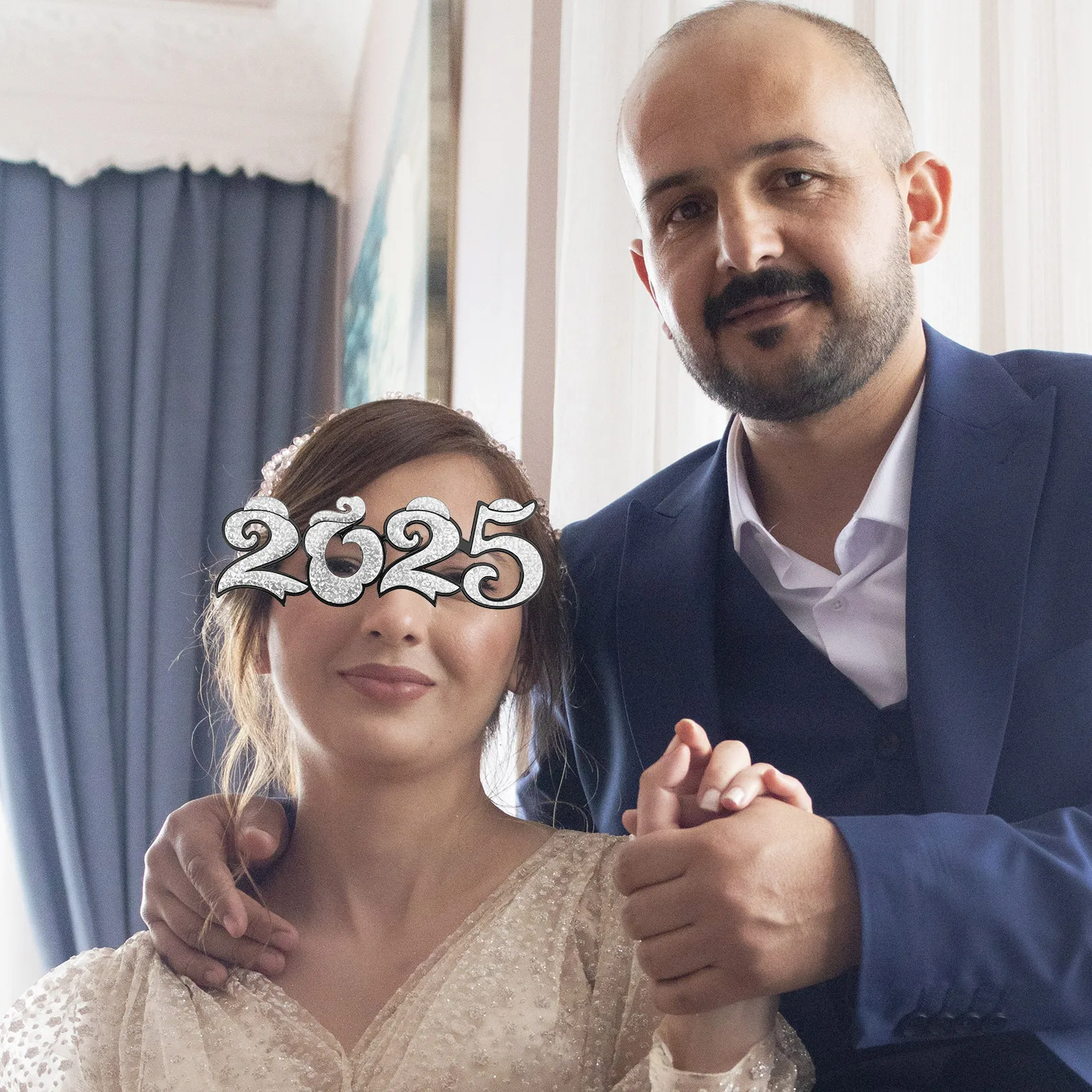 

New Year Digital Glasses 2025 Eyeglasses Prop Party Photo Tool Supplies Plastic Funny Dancing Wear Modeling Cool