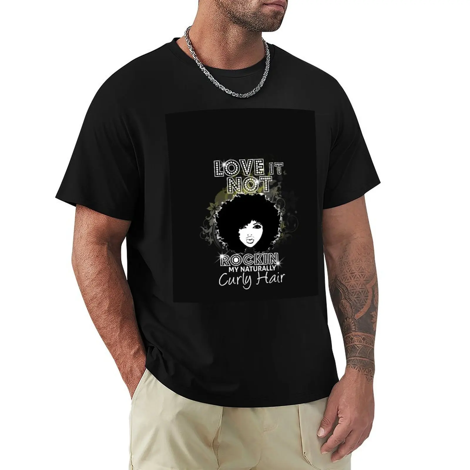 Im Rockin My Naturally Curly Hair Natural Hair Quotes T-Shirt Fitness Quick Dry Short Sleeve Top