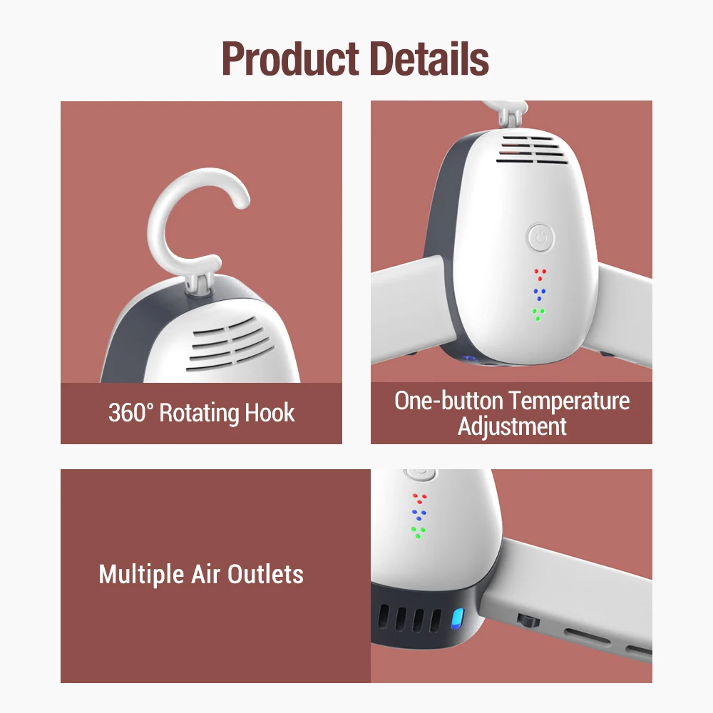 Electric Clothes Dryer Drying Rack Hang Dryer Machine Portable Travel Warm Air Dryer with Shoe Dryer Function 110V/220V for Home