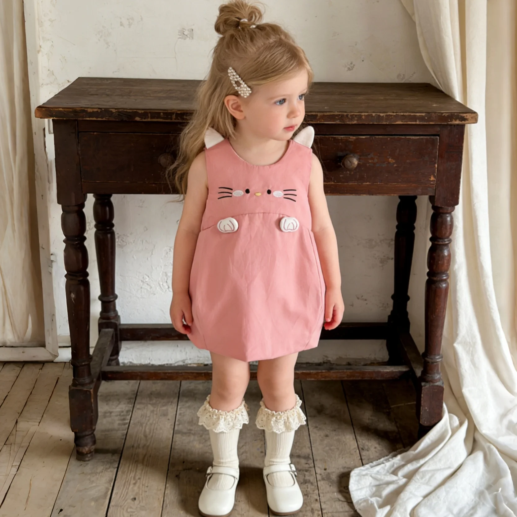 

Baby Girl Dresses Summer Cute Cartoon Sleeveless Baby Dresses Sweet Beach Girls' Dresses Baby Girl Clothes