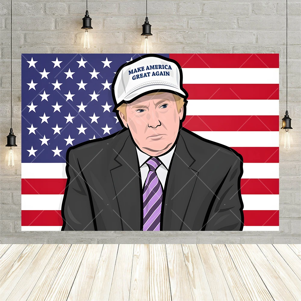 New American USA Trump Funny Graffiti Photo Background Large size poster of the speaker Banner Decoration Backdrop