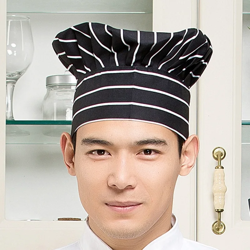 New Hotel Restaurant Ding Room Waiter Kitchen Chef a Tall Hat Adjustable Work Cap with Elastic