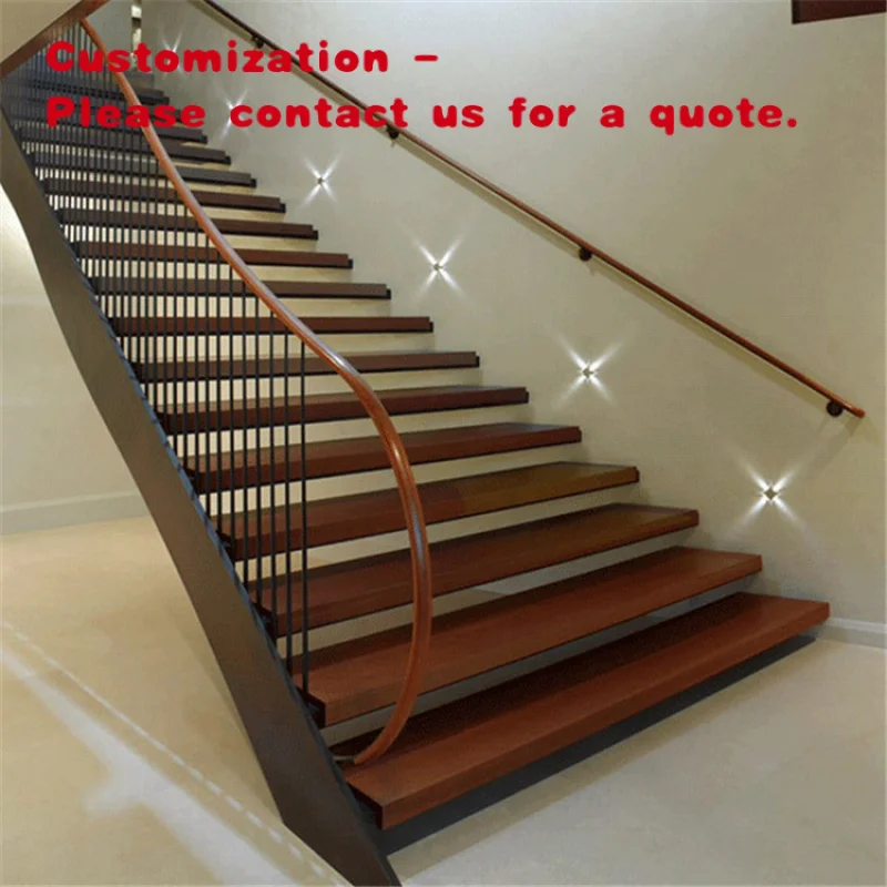 custom.Contemporary Iron Wood Straight Stairs  Steel Structures Stairs Factory Customized Wooden Stairway Stainless Steel