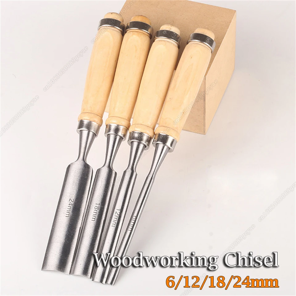 

Professional 4Pcs Wood Carving Half-round Chisel 6/12/18/24mm Carpentry Chisels DIY Woodworking Woodcut Carving Knife Hand Tools