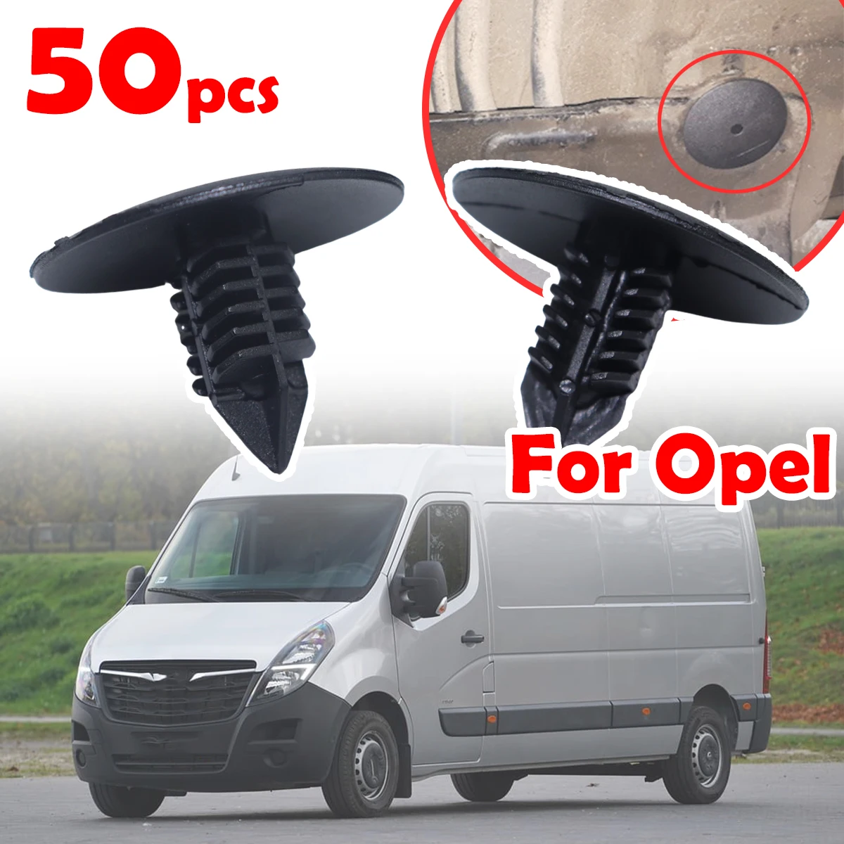 

50pcs Car Wheel Arch Liner Splash guard Clips Plastic Fastener For Opel MOVANO A B VIVARO A B 7703077435 Tool-Free Installation