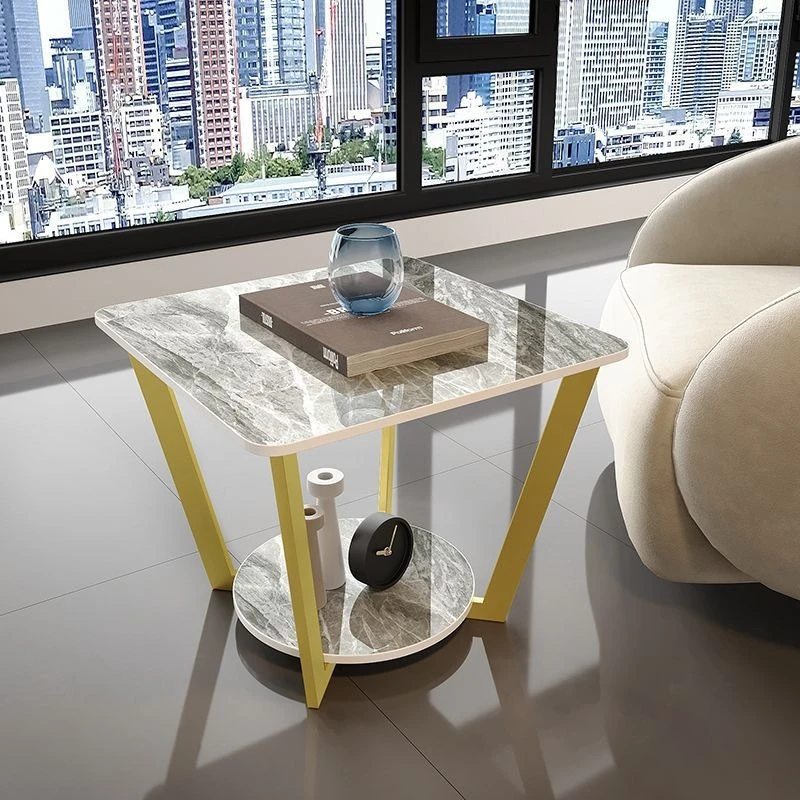 New Nordic sofa edge table light luxury Italian minimalist square