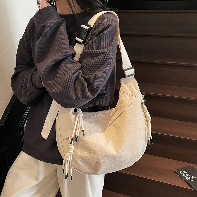 Japanese-style,simple and large-capacity crossbody bag,new female student single-shoulder versatile Hobos bag,Satchels purse