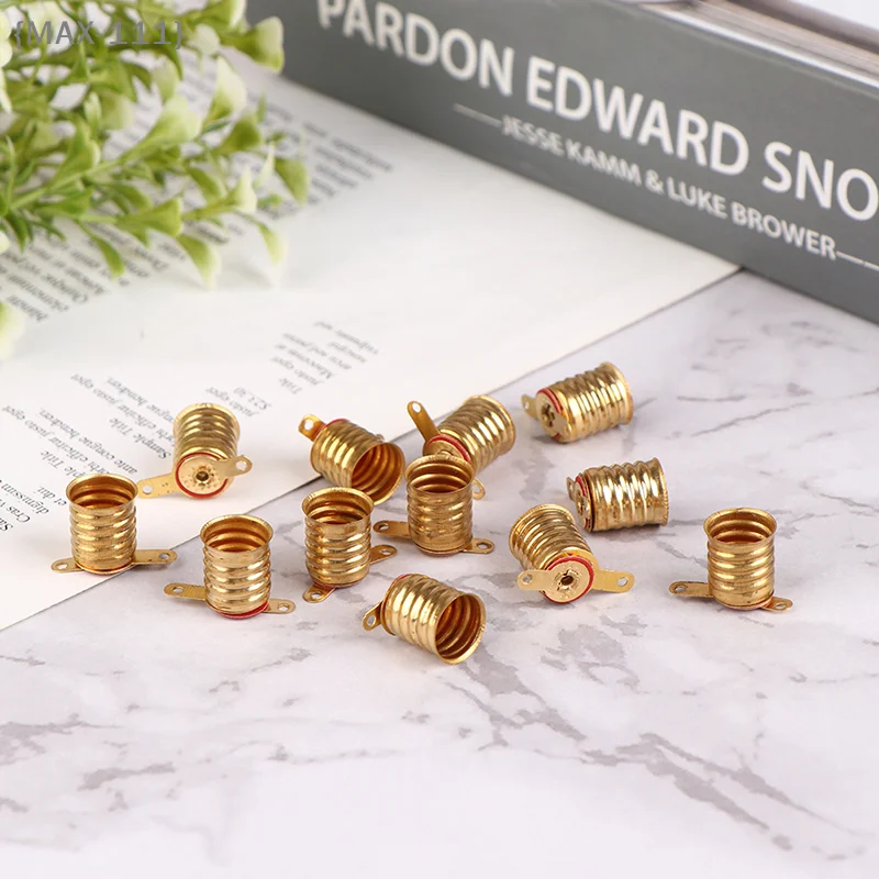 【F-MAX111】10Pcs E10 Screw-Type Copper Lamps Base Bulb Holder - Small Electric Bead Lamp Home Experiment Circuit Electrical Test