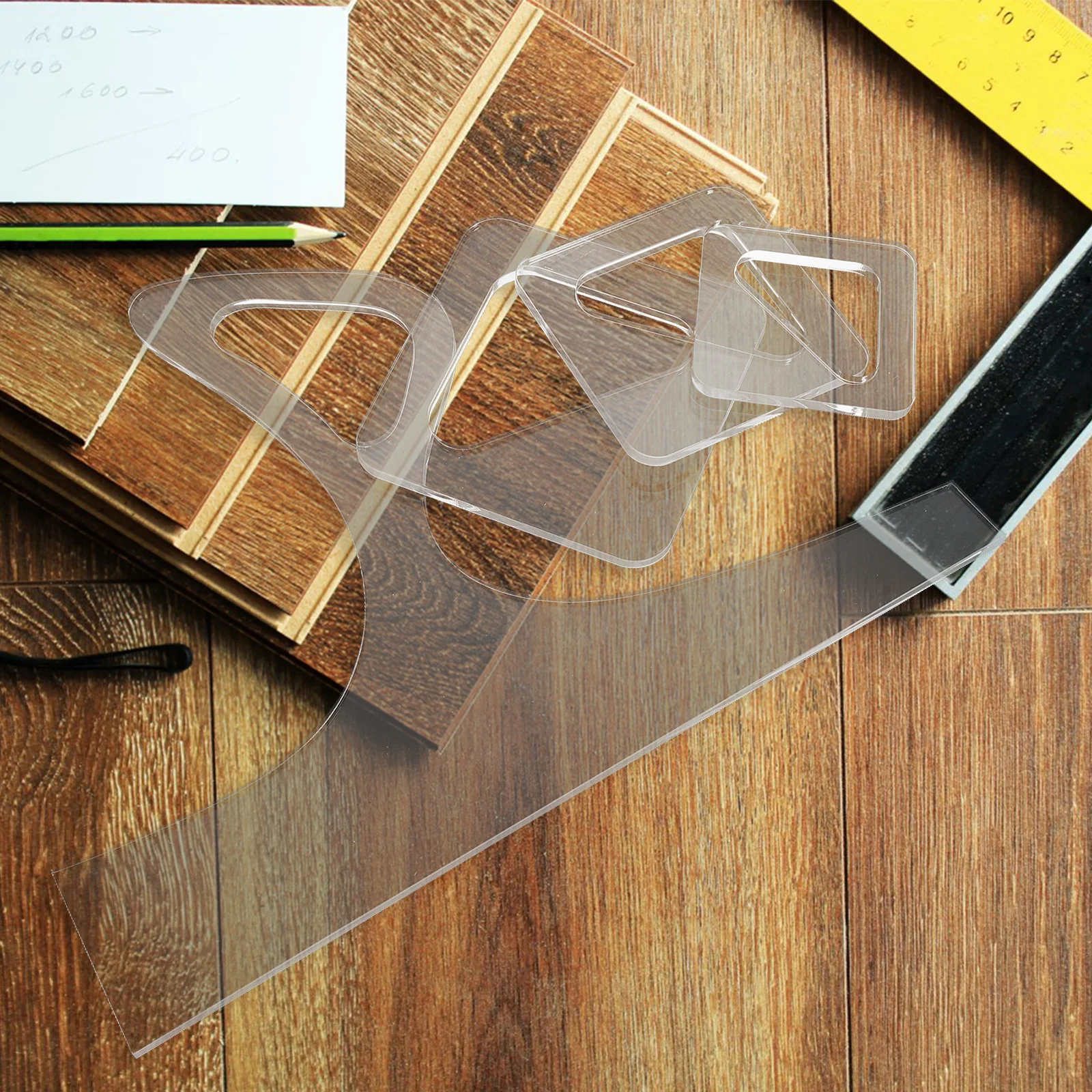 

4Pcs Acrylic Cutting Board Handle Template Charcuterie Board Handle Stencil Reusable Woodworking Gadget Kitchen Tool