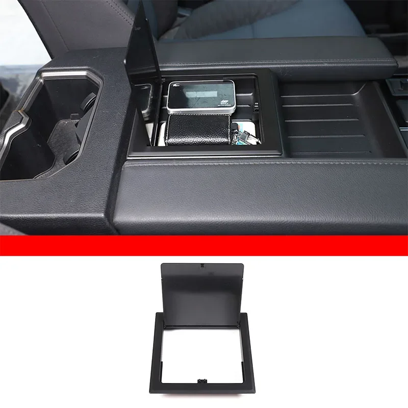 

For Toyota Tundra 2022+ ABS Matte Black Car Armrest Box Storage Box Opening and Closing Cover Sticker Car Interior Accessories