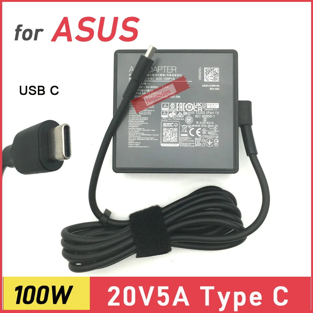 Véritable chargeur USB C 100W pour Asus ROG Ally X Ally Dock ROG Flow X13 Z13 GV301 GV302 GZ301 Vivobook S 14 15 16X adaptateur pour ordinateur portable