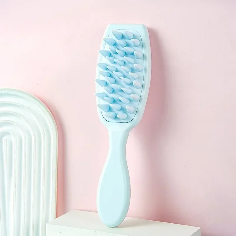 Silicone Shampoo Brush Scalp Massage Brush Head Washing Comb Long Handle Hair Massager Bath Brush Body Scrubber Hair Accessories