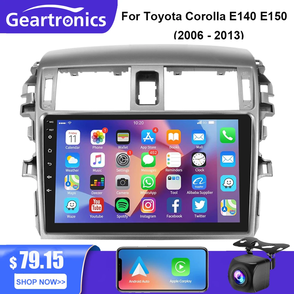 

Android Carplay Stereo For Toyota Corolla E140 E150 2006 - 2013 2 Din Car Radio Multimedia Player GPS Navigation ASP Autoradio