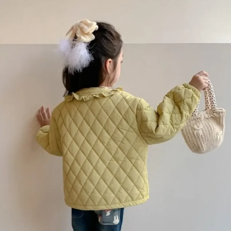 

2025 New Girls Autumn Winter Cozy Cotton Padded Coat Baby Kids Early Winter Quilted Jacket