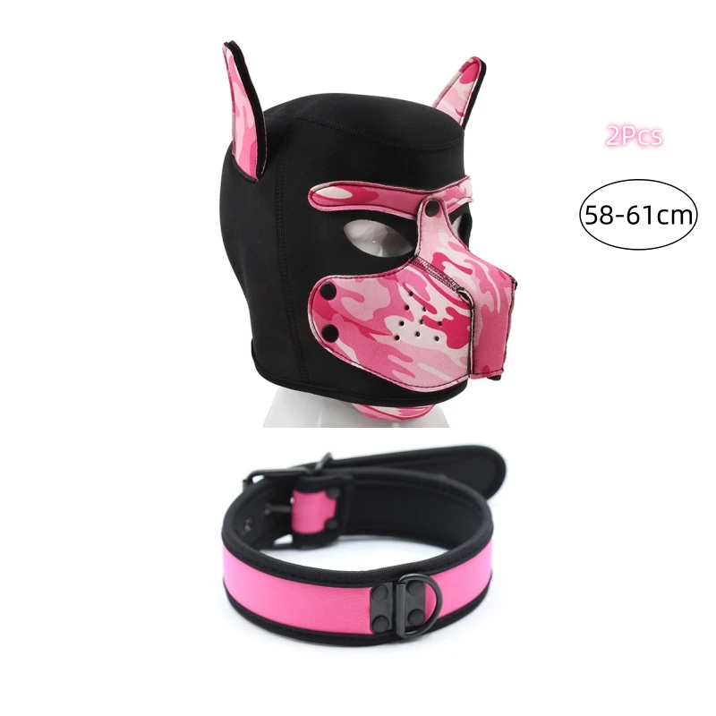 

8-цветные костюмы для косплея щенков, увеличение большого размера, мягкая резиновая маска с капюшоном на всю голову и ушками для пар, ролевые игры для собак