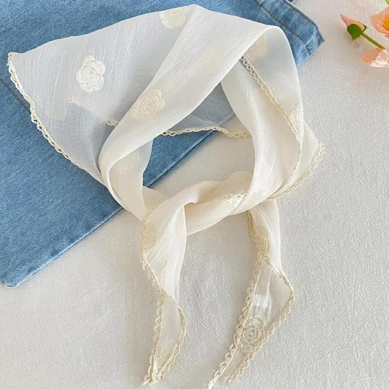 الرجعية الفرنسية نمط الدانتيل عقال روز طباعة الشعر وشاح بوهيميا مثلث الحجاب العصابات الشعر للمرأة فتاة الموضة الحلو