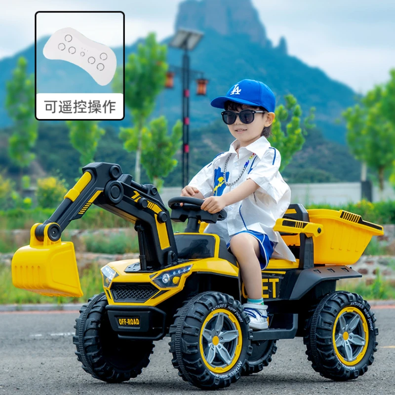 

Children's Excavator Toy Car Can Sit Boy Remote Control Electric Engineering Car