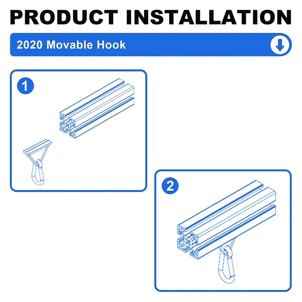 ABNJ 8 Pack 2020 Extrusion Sliding Hook for 20 Series T-Slot V-Slot Aluminum Extrusion Hardware Black